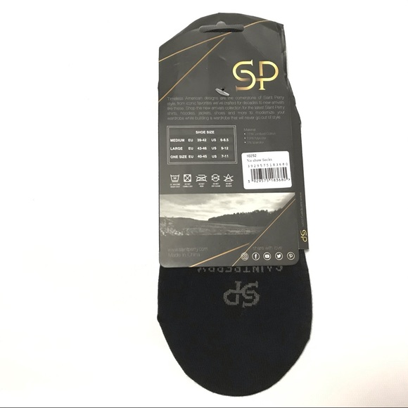 Saint Perry No Show Socks Black One Size 7-11 - Picture 2 of 3